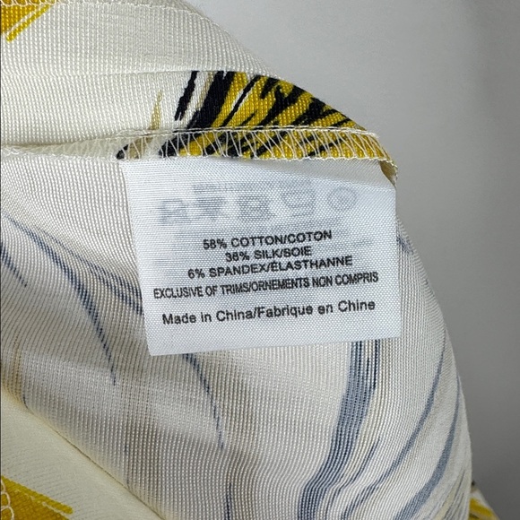 Tory Burch Cream and Yellow Botanical Straight Leg Pants Women's Size 4 - Picture 8 of 8